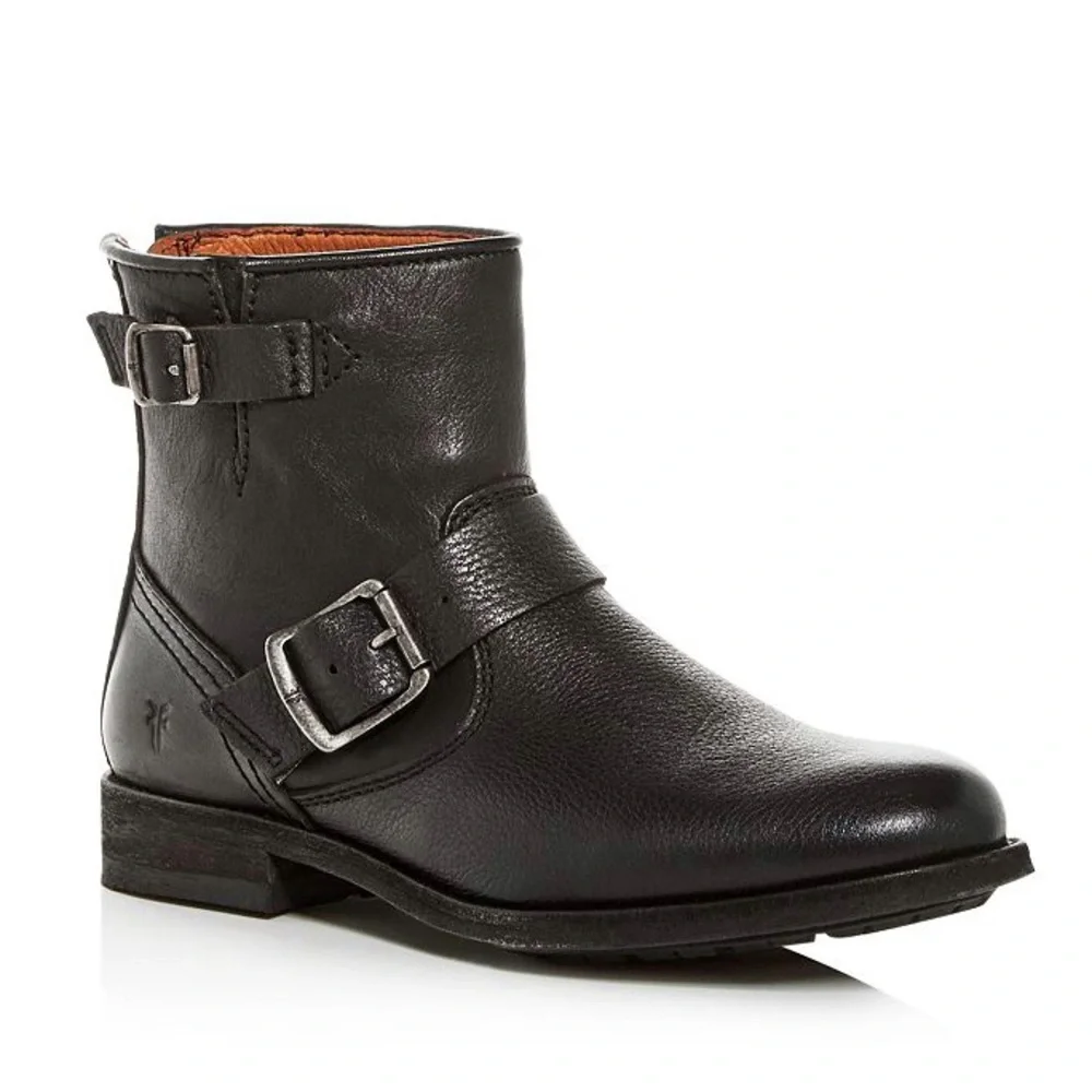 Frye Tyler Engineer Leather Boots in Black Size 7